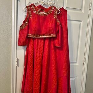 Pink and orange Indian set size L